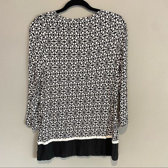 Jones New York Signature Printed Viscose Tunic Shirt Womens Size Medium - Picture 6 of 6